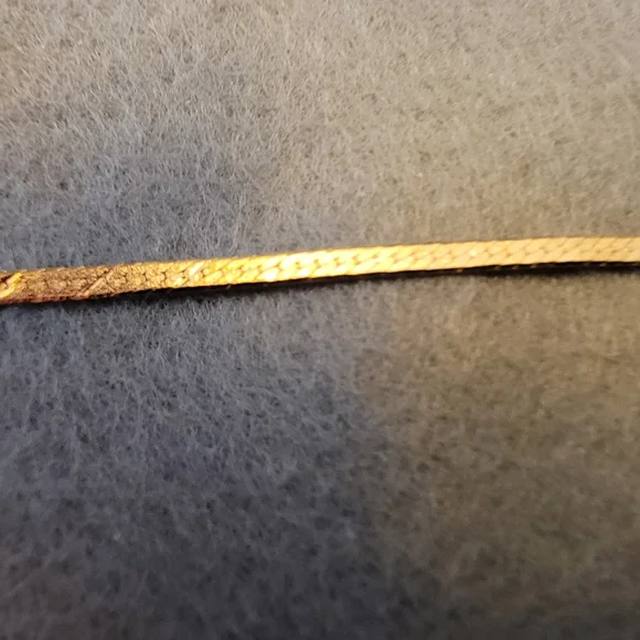 NWOT 7" 14kt Gold Herringbone Bracelet - Picture 8 of 9